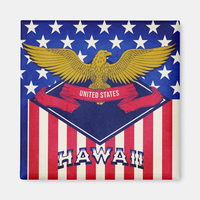 Hawaii USA Flag Magnet (Front)