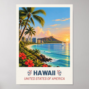 Hawaii USA – Vintage Travel Poster