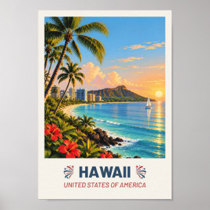 Hawaii USA – Vintage Travel Poster