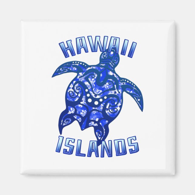 Hawaii Vacation Tribal Turtle Magnet (Front)