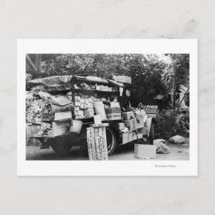 Hawaii - View of a Native Vegetable Wagon Postcard