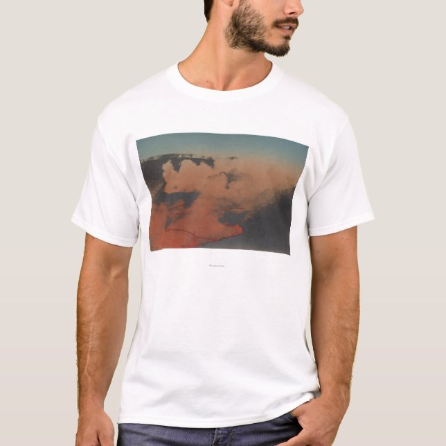 Hawaii - View of Kilauea Volcano in HA T-Shirt (Front)