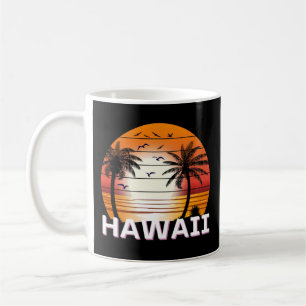 Hawaii Vintage Palm Trees Summer Beach Coffee Mug
