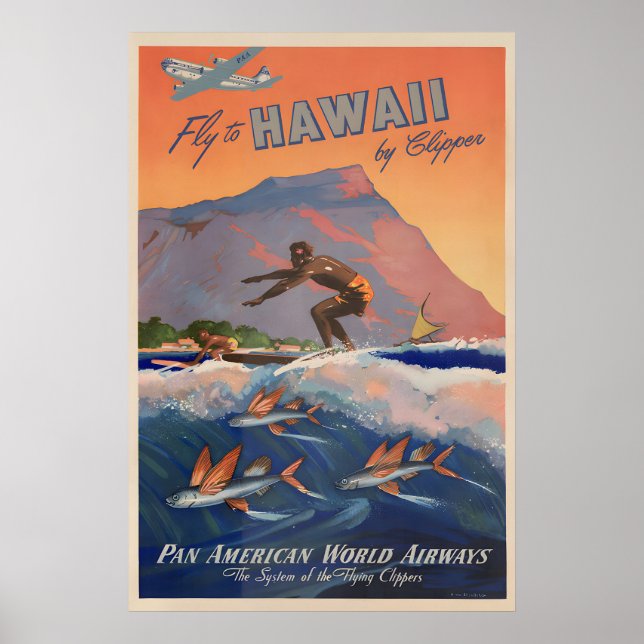 Hawaii - Vintage Pan American Clipper Poster (Front)