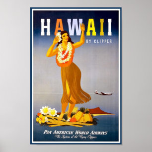Hawaii vintage poster