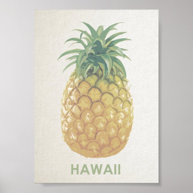 Hawaii vintage retro pineapple poster (Front)