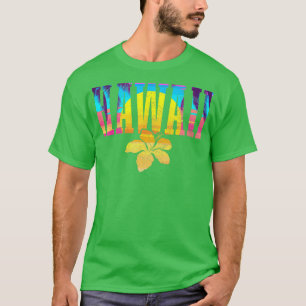 Hawaii Vintage Sunset Hibiscus Flower Hawaiian Sur T-Shirt