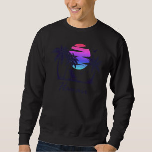 Hawaii Vintage Sunset Palm Tree Family Beach Islan Sweatshirt