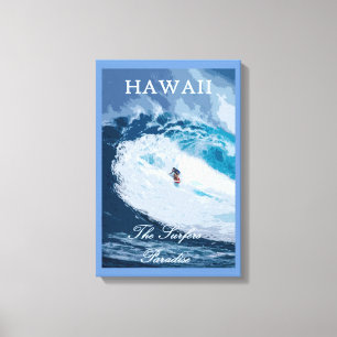 Hawaii Vintage Surfer Canvas Print