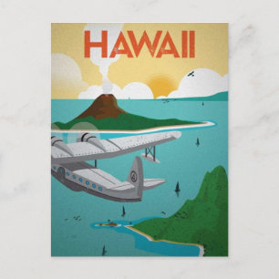 Hawaii vintage travel postcard