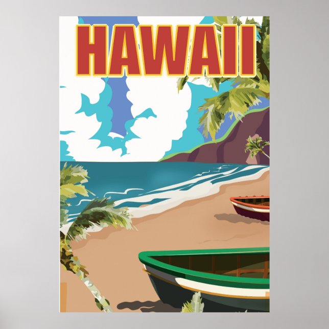 Hawaii vintage travel poster (Front)