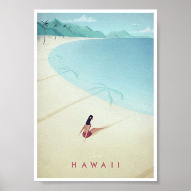Hawaii Vintage Travel Poster (Front)
