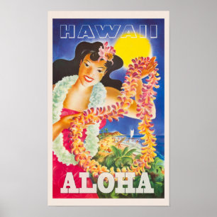 Hawaii Vintage Travel Poster