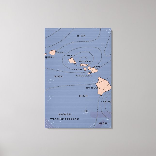 Hawaii Vintage weather forecast Canvas Print (Front)