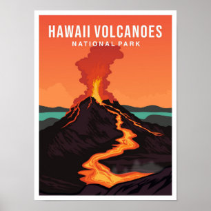 Hawaii Volcano National Park USA Travel Poster
