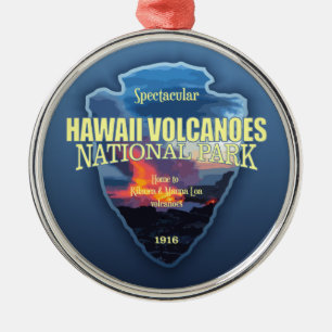 Hawaii Volcanoes (arrowhead) Metal Tree Decoration