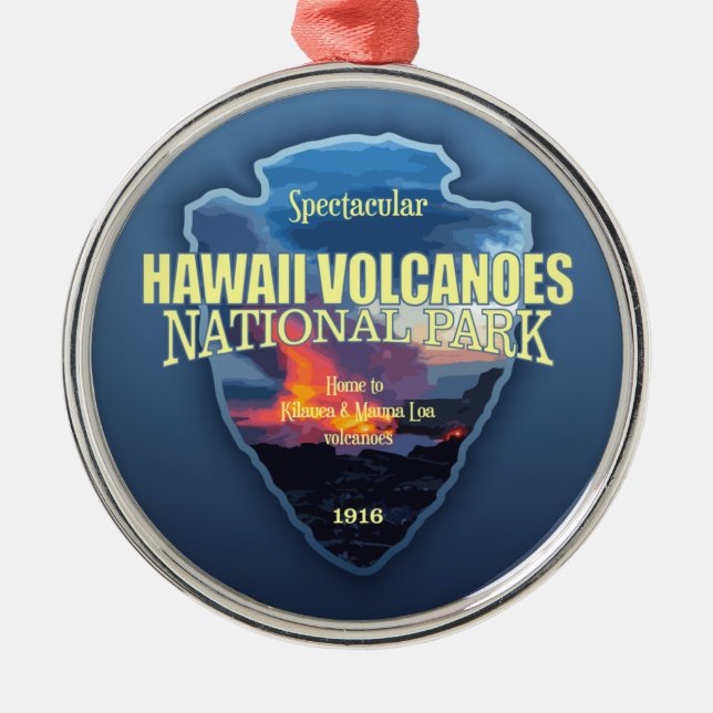 Hawaii Volcanoes (arrowhead) Metal Tree Decoration (Front)