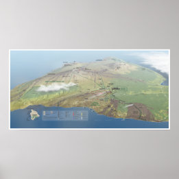 Hawaii Volcanoes map poster