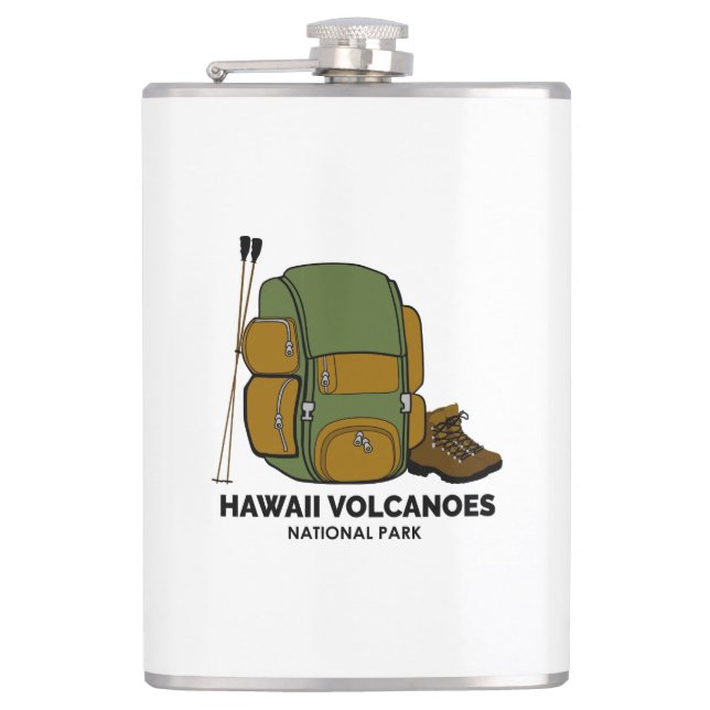 Hawaii Volcanoes National Park Backpack Hip Flask (Front)
