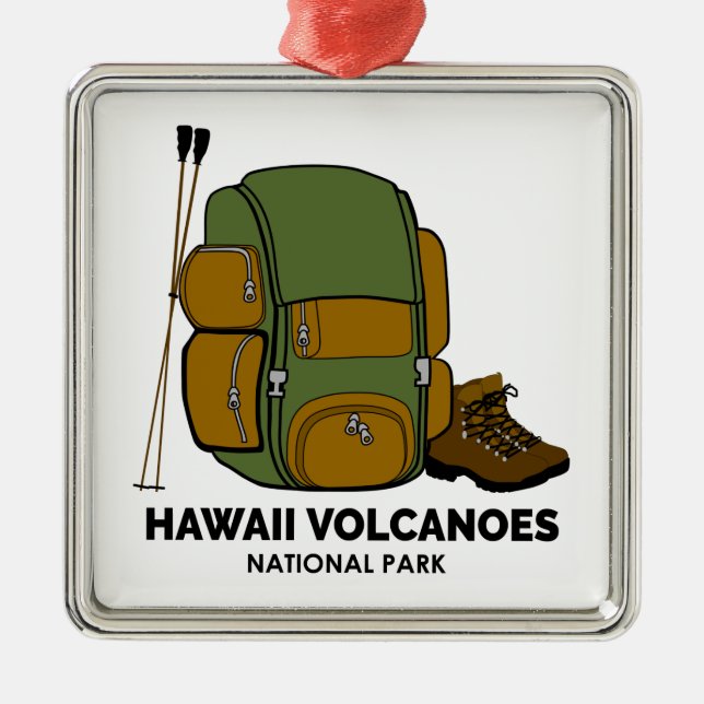 Hawaii Volcanoes National Park Backpack Metal Tree Decoration (Front)