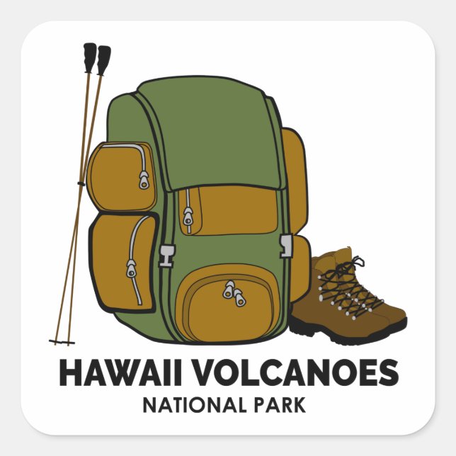 Hawaii Volcanoes National Park Backpack Square Sticker (Front)