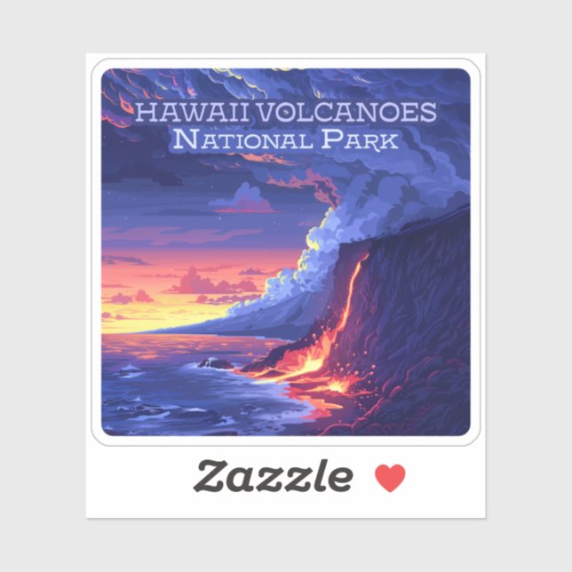 Hawaii Volcanoes National Park Big Island Retro (Sheet)