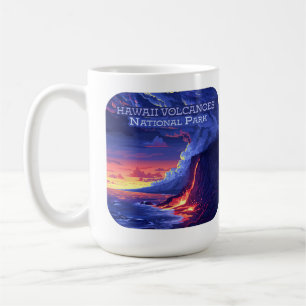 Hawaii Volcanoes National Park Big Island Retro Coffee Mug