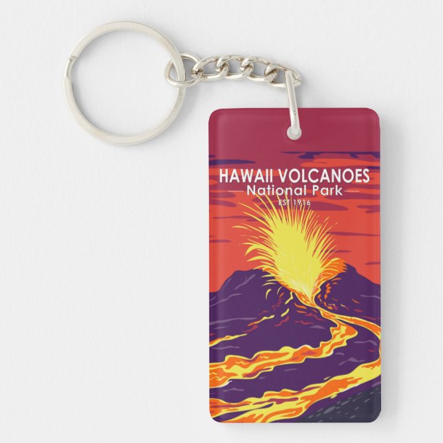 Hawaii Volcanoes National Park Double Sided Key Ring (Front)