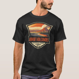 Hawaii Volcanoes National Park Illustration Travel T-Shirt