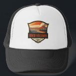 Hawaii Volcanoes National Park Illustration Travel Trucker Hat<br><div class="desc">Hawaii Volcanoes vector artwork design. The park is on Hawaii Island. At its heart are the Kīlauea and Mauna Loa active volcanoes.</div>