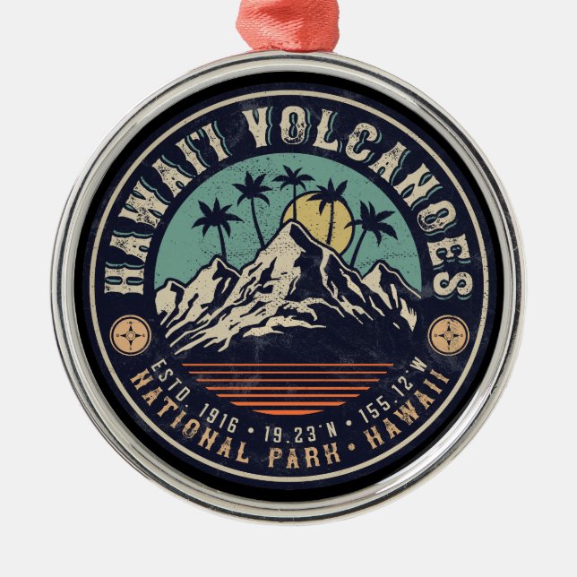 Hawaii Volcanoes National Park Islands Metal Tree Decoration (Front)