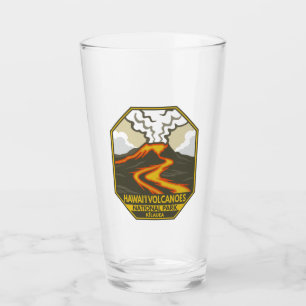Hawaii Volcanoes National Park Kilauea Retro Glass