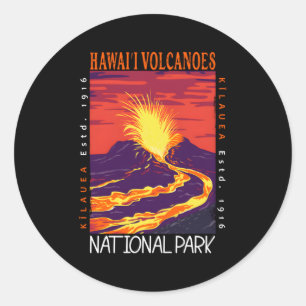 Hawaii Volcanoes National Park Kilauea Volcano Classic Round Sticker