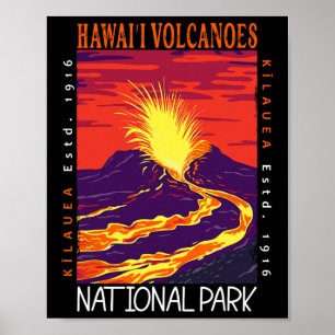Hawaii Volcanoes National Park Kilauea Volcano Vin Poster