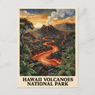 Hawaii Volcanoes National Park Lava Flow Postcard