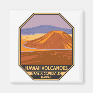 Hawaii Volcanoes National Park Mauna Kea Vintage  Magnet