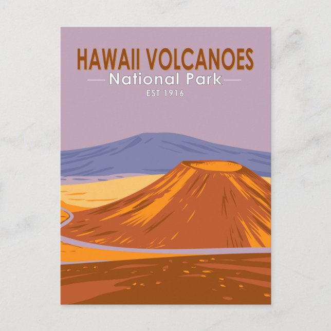 Hawaii Volcanoes National Park Mauna Kea Vintage Postcard (Front)