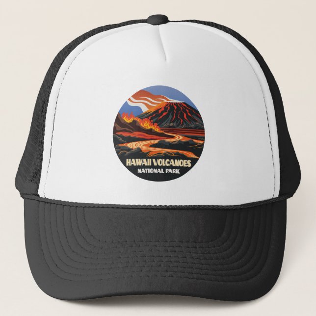 Hawaii Volcanoes National Park Mauna Loa Vintage Trucker Hat (Front)