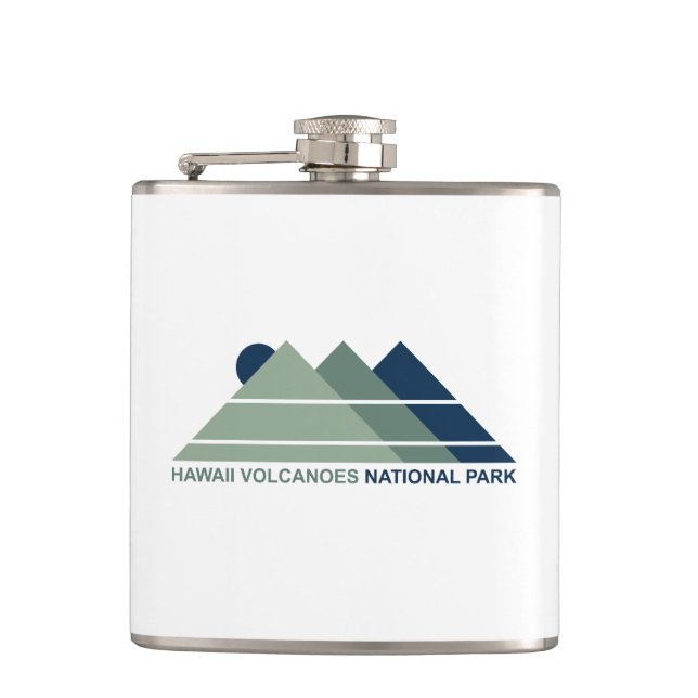 Hawaii Volcanoes National Park Mountain Sun Hip Flask (Front)