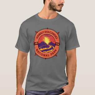 Hawaii Volcanoes National Park Retro Compass T-Shirt