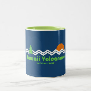 Hawaii Volcanoes National Park Retro Two-Tone Coffee Mug