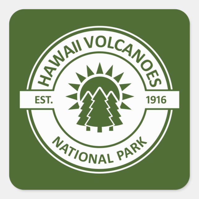Hawaii Volcanoes National Park Square Sticker (Front)