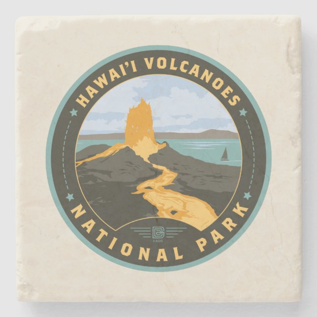 Hawaii Volcanoes National Park Stone Coaster (Front)