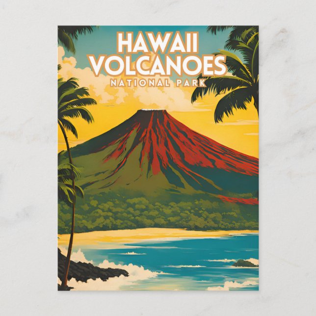 Hawaii Volcanoes National Park Travel Poster Postcard (Front)