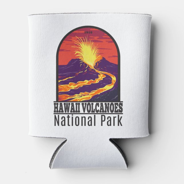 Hawaii Volcanoes National Park Vintage Can Cooler (Front)