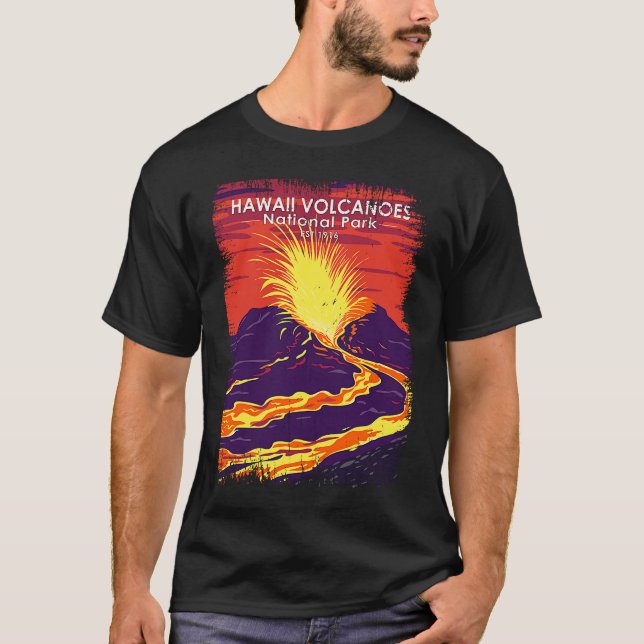 Hawaii Volcanoes National Park Vintage Grunge T-Shirt (Front)