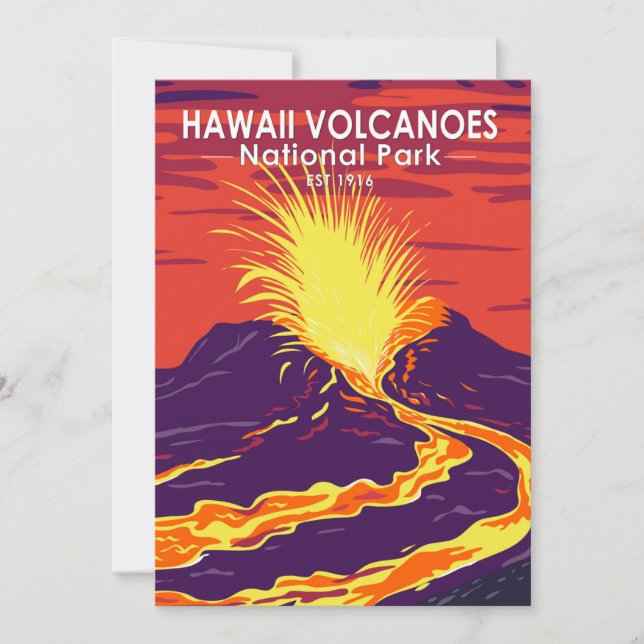 Hawaii Volcanoes National Park Vintage  Holiday Card (Front)