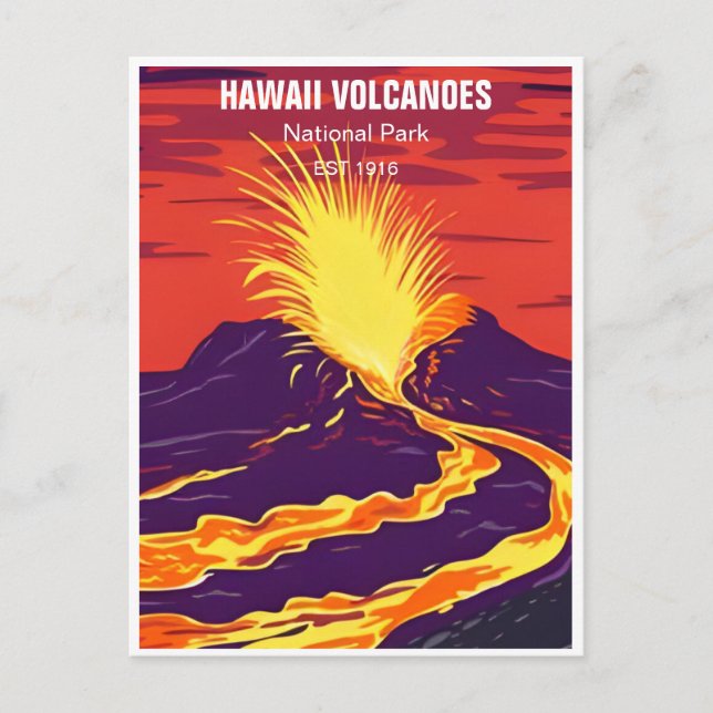 Hawaii Volcanoes National Park Vintage retro Postcard (Front)
