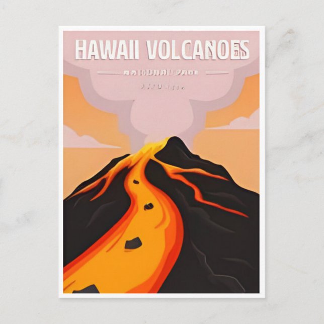 Hawaii Volcanoes National Park Vintage retro Postcard (Front)