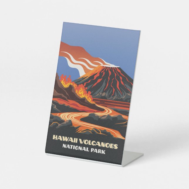 Hawaii Volcanoes National Park Wedding Table Sign (Front)